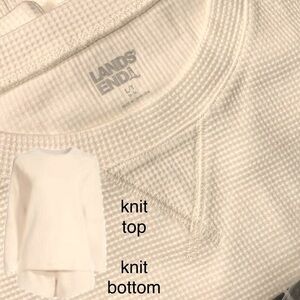 LANDSEND WOMENS TALL Waffle Pajama Set Long Sleeve Top and Shorts 97% Cotton